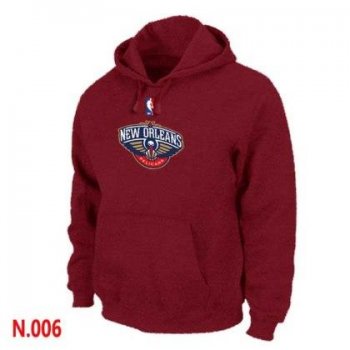 Mens New Orleans Pelicans Red Pullover Hoodie