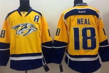 Nashville Predators #18 James Neal Yellow Home Stitched NHL Jersey