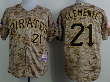 Pittsburgh Pirates #21 Roberto Clemente Camo Alternate Cool Base Stitched Baseball Jersey