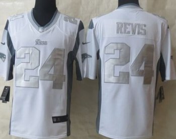 Nike New England Patriots #24 Darrelle Revis White Men's Stitched NFL Limited Platinum Jersey