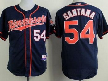 Minnesota Twins #54 Ervin Santana Navy Blue Alternate Road Cool Base Stitched Baseball Jersey