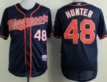 Minnesota Twins #48 Torii Hunter Navy Blue Alternate Road Cool Base Stitched Baseball Jersey