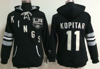 Women's Los Angeles Kings #11 Anze Kopitar Black Old Time Heidi NHL Hoodie