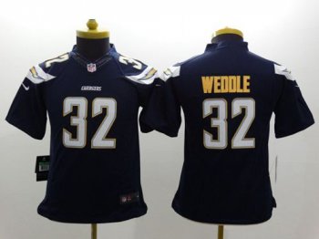 Youth Nike San Diego Chargers #32 Eric Weddle Navy Blue Stitched NFL Limited Jersey