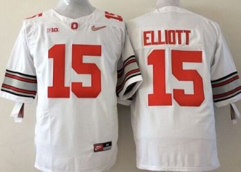 Youth Ohio State Buckeyes #15 Ezekiel Elliott White Stitched NCAA Jersey