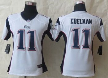 Women's Nike New England Patriots #11 Julian Edelman White Stitched NFL Jersey