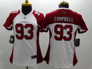 Women's Nike Arizona Cardinals #93 Calais Campbell White Stitched NFL Limited Jersey