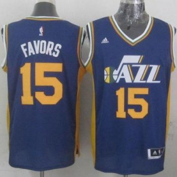 Utah Jazz #15 Derrick Favors Navy Blue Stitched Revolution 30 NBA Jersey New Style