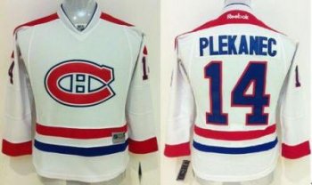 Youth Montreal Canadiens #14 Tomas Plekanec White Stitched NHL Jersey