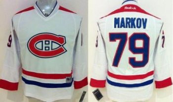 Youth Montreal Canadiens #79 Andrei Markov White Stitched NHL Jersey