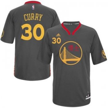 Warriors #30 Stephen Curry Black Slate Chinese New Year Stitched NBA Jersey