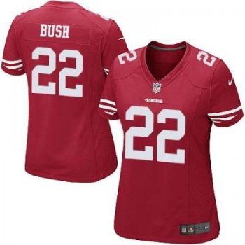 Women's Nike 49ers #22 Reggie Bush Red Team Color Stitched NFL Jersey