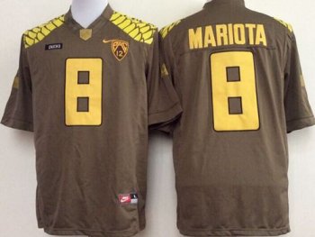 Oregon Ducks #8 Marcus Mariota Olive Limited Stitched NCAA Jersey