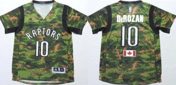 Toronto Raptors #10 DeMar DeRozan Special Canadian Forces Fourth Jersey