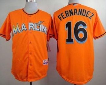 Florida Marlins #16 Jose Fernandez Orange Alternate 1 Stitched Baseball Jersey