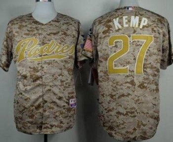 San Diego Padres #27 Matt Kemp Camo Alternate 2 Cool Base Stitched Baseball Jersey