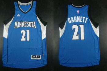 Minnesota Timberwolves #21 Kevin Garnett Blue Road Stitched NBA Jersey