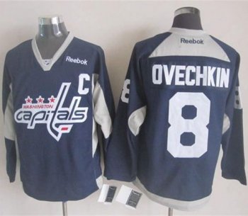 Washington Capitals #8 Alex Ovechkin Navy Blue Practice Stitched NHL Jersey