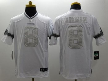 Nike Dallas Cowboys #8 Troy Aikman White Stitched NFL Limited Platinum Jersey