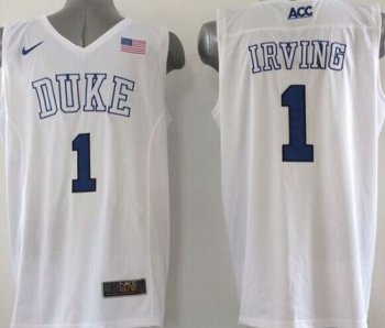 Duke Blue Devils #1 Kyrie Irving White Basketball Elite Stitched NCAA Jersey