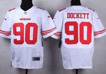 Nike San Francisco 49ers #90 Darnell Dockett White Men's Stitched NFL Elite Jersey