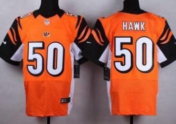 Nike Cincinnati Bengals #50 A.J. Hawk Orange Alternate Men's Stitched NFL Elite Jersey