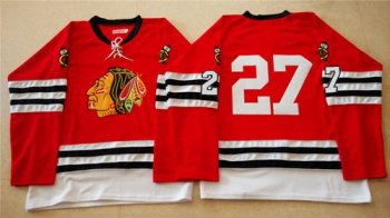 Chicago Blackhawks #27 Johnny Oduya Red Mitchell And Ness 1960-61 Stitched NHL Jersey