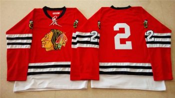 Chicago Blackhawks #2 Duncan Keith Red Mitchell And Ness 1960-61 Stitched NHL Jersey