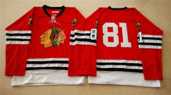 Chicago Blackhawks #81 Marian Hossa Red Mitchell And Ness 1960-61 Stitched NHL Jersey