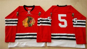 Chicago Blackhawks #5 David Rundblad Red Mitchell And Ness 1960-61 Stitched NHL Jersey