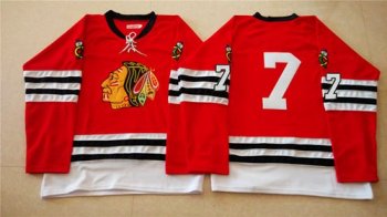 Chicago Blackhawks #7 Chris Chelios Red Mitchell And Ness 1960-61 Stitched NHL Jersey