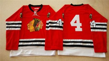 Chicago Blackhawks #4 Niklas Hjalmarsson Red Mitchell And Ness 1960-61 Stitched NHL Jersey