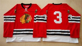 Chicago Blackhawks #3 Keith Magnuson Red Mitchell And Ness 1960-61 Stitched NHL Jersey