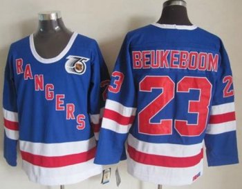 New York Rangers #23 Jeff Beukeboom Blue CCM 75TH Stitched NHL Jersey