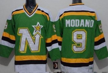 Dallas Stars #9 Mike Modano Stitched Green CCM Throwback NHL Jersey