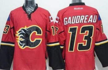 Calgary Flames #13 Johnny Gaudreau Red Stitched NHL Jersey