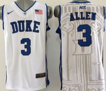 Duke Blue Devils #3 Grayson Allen White Stitched Basketball NCAA Jersey