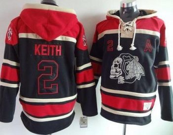 Chicago Blackhawks #2 Duncan Keith Black Sawyer Hooded Sweatshirt NHL Jersey