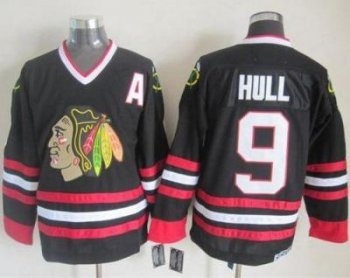 Chicago Blackhawks #9 Bobby Hull Black CCM Throwback Stitched NHL Jersey