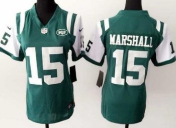 Women's Nike New York Jets #15 Brandon Marshall Green Stitched NFL Jersey