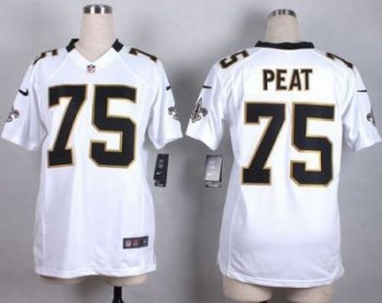 Women's Nike New Orleans Saints #75 Andrus Peat White Stitched NFL Jersey