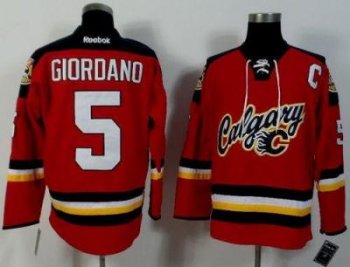 Calgary Flames #5 Mark Giordano Red Stitched NHL Jersey