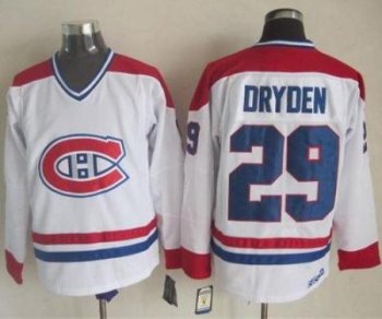 Montreal Canadiens #29 Ken Dryden White CH-CCM Throwback Stitched NHL Jersey