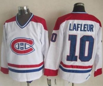 Montreal Canadiens #10 Guy Lafleur White CH-CCM Throwback Stitched NHL Jersey