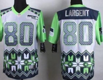 Nike Seattle Seahawks #80 Steve Largent Grey NFL Elite Noble Fashion Jersey