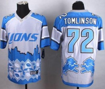 Nike Detroit Lions #72 Laken Tomlinson Blue NFL Elite Noble Fashion Jersey