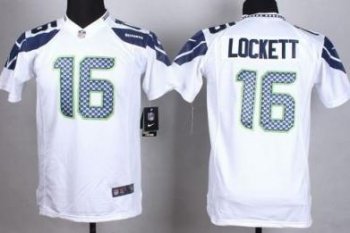 Youth Nike Seattle Seahawks #16 Tyler Lockett White Stitched NFL Elite Jersey