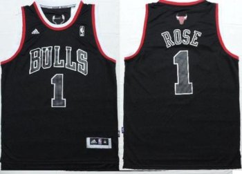 Chicago Bulls #1 Derrick Rose Black Stitched NBA Jerseys