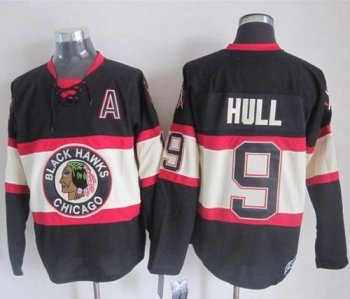 Chicago Blackhawks #9 Bobby Hull Black Third CCM Stitched NHL Jersey