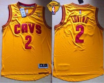 Cavaliers #2 Kyrie Irving Yellow Alternate The Finals Patch Stitched NBA Jersey